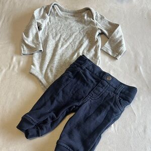 Gymboree - Heather Gray Baby Onesie and matching pants